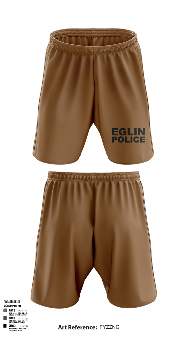 96 SFS / Eglin Police Athletic Shorts With Pockets - 5 (SF BADGE)