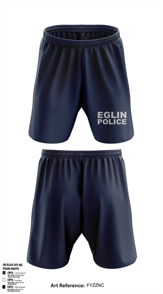96 SFS / Eglin Police Athletic Shorts With Pockets - 6 (DAF BADGE)
