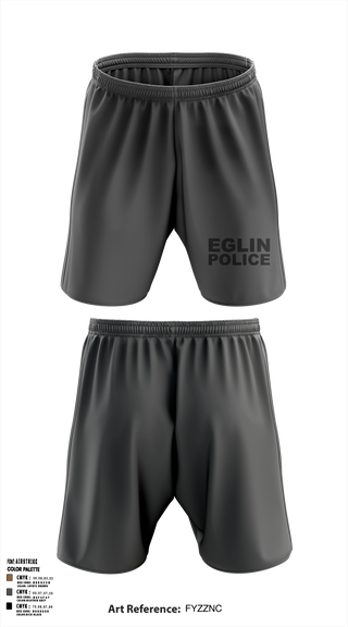 96 SFS / Eglin Police Athletic Shorts With Pockets - 7 (DAF BADGE)