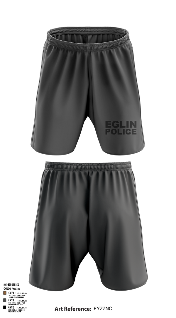 96 SFS / Eglin Police Athletic Shorts With Pockets - 7 (DAF BADGE)