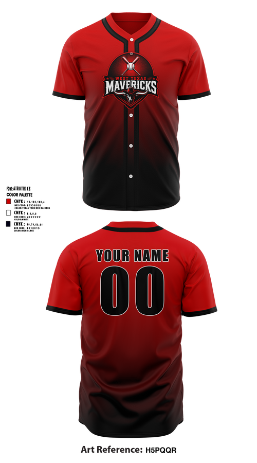 West Texas Mavericks Full Button Baseball Jersey - 5