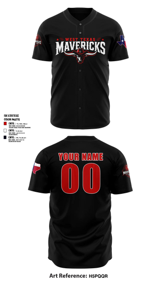 West Texas Mavericks Full Button Baseball Jersey - 8