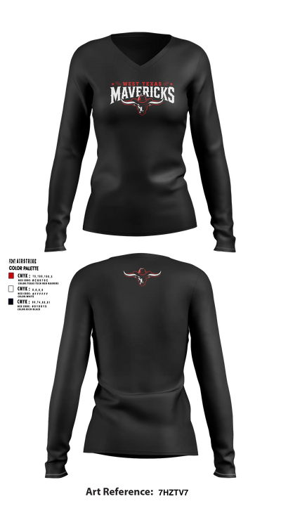 West Texas Mavericks Women's Long Sleeve V-neck Shirt - 7