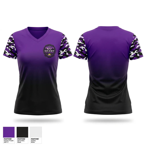 Womens Short Sleeve Vneck Shirt, WBC Silent Hunters, Softball, Teamtime, Team time, sublimation, custom sports apparel, team uniforms, spirit wear, spiritwear, sports uniforms, custom shirts, team store, custom team store, fundraiser sports, apparel fundraiser