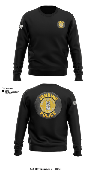 Crew Neck Sweatshirt, Jenkins police department, Police, Teamtime, Team time, sublimation, custom sports apparel, team uniforms, spirit wear, spiritwear, sports uniforms, custom shirts, team store, custom team store, fundraiser sports, apparel fundraiser