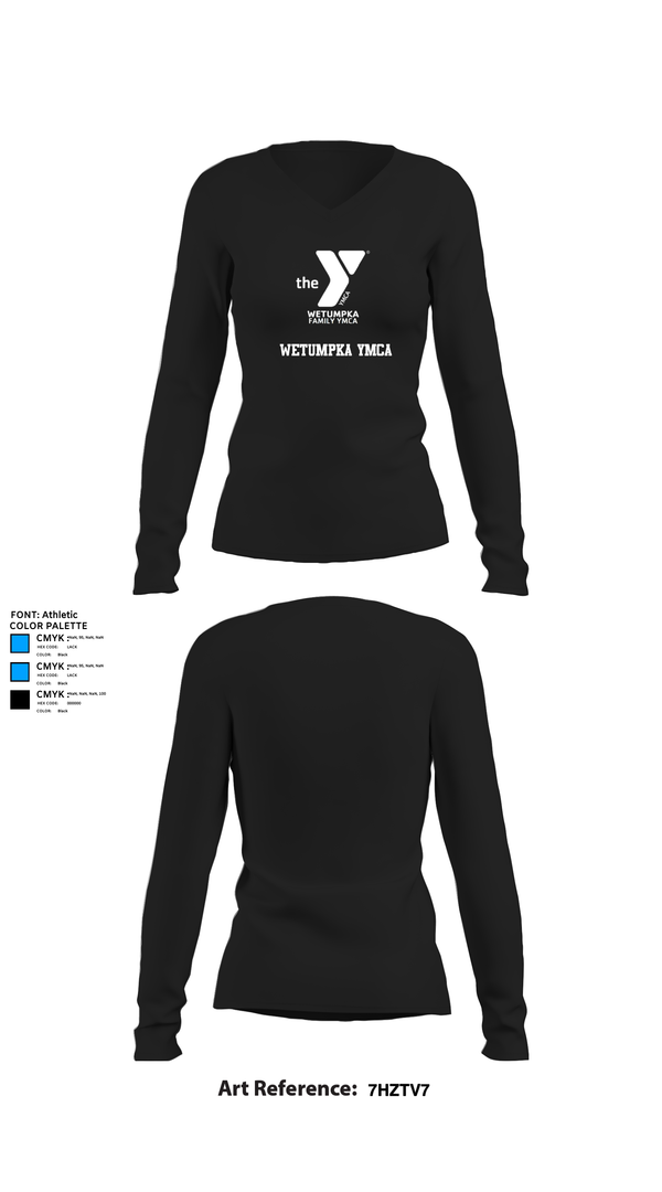 Womens Long Sleeve Vneck Shirt, Wetumpka YMCA, , Teamtime, Team time, sublimation, custom sports apparel, team uniforms, spirit wear, spiritwear, sports uniforms, custom shirts, team store, custom team store, fundraiser sports, apparel fundraiser