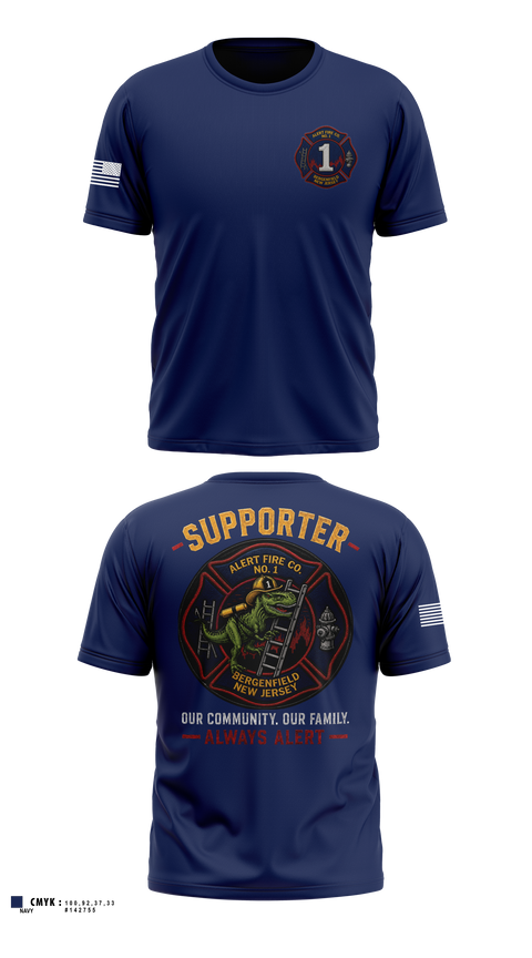 Support Alert Fire Company Old School Cotton Feel Shirt - 1