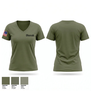 Womens Short Sleeve Vneck Shirt, Okemah, Police, Teamtime, Team time, sublimation, custom sports apparel, team uniforms, spirit wear, spiritwear, sports uniforms, custom shirts, team store, custom team store, fundraiser sports, apparel fundraiser
