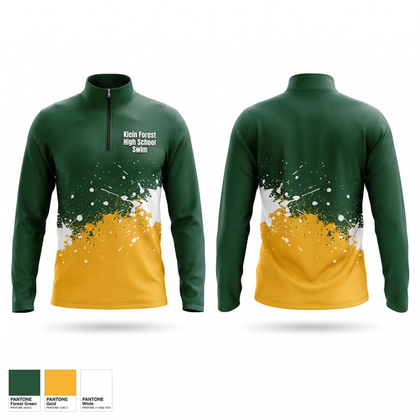 Quarter Zip Jacket, Klein Forest High School swim, Swimming, Teamtime, Team time, sublimation, custom sports apparel, team uniforms, spirit wear, spiritwear, sports uniforms, custom shirts, team store, custom team store, fundraiser sports, apparel fundraiser