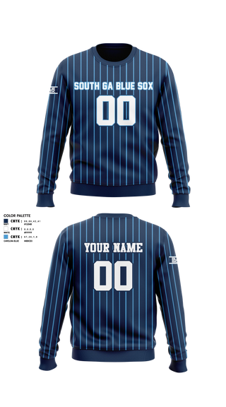 Crew Neck Sweatshirt, South GA Blue Sox, Baseball, Teamtime, Team time, sublimation, custom sports apparel, team uniforms, spirit wear, spiritwear, sports uniforms, custom shirts, team store, custom team store, fundraiser sports, apparel fundraiser