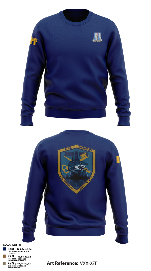 Crew Neck Sweatshirt, Alpha Company, 205th MI BN, Army, Teamtime, Team time, sublimation, custom sports apparel, team uniforms, spirit wear, spiritwear, sports uniforms, custom shirts, team store, custom team store, fundraiser sports, apparel fundraiser