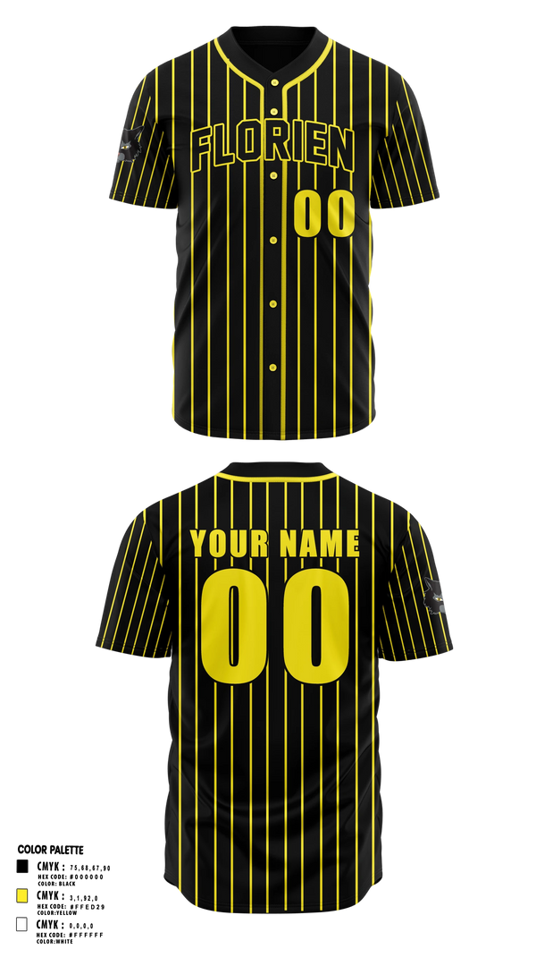 Full Button Softball Jersey, Florien Blackcats, Softball, Teamtime, Team time, sublimation, custom sports apparel, team uniforms, spirit wear, spiritwear, sports uniforms, custom shirts, team store, custom team store, fundraiser sports, apparel fundraiser