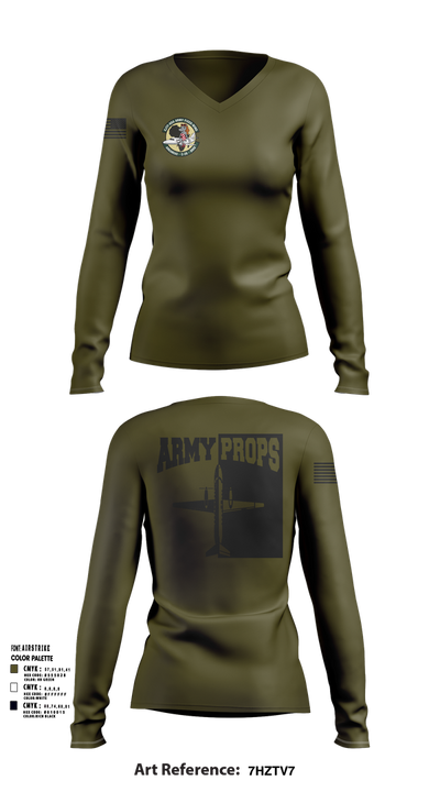 DET 2 CO A 2-245th AVN 46226536 Women's Long Sleeve V-neck Shirt - 2