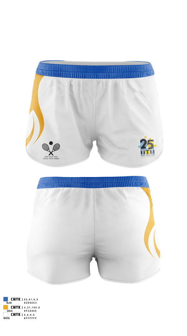 Womens Shorts, High Tech High - Chula Vista Tennis, Tennis, Teamtime, Team time, sublimation, custom sports apparel, team uniforms, spirit wear, spiritwear, sports uniforms, custom shirts, team store, custom team store, fundraiser sports, apparel fundraiser