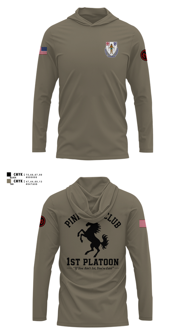 1/182 1st Platoon Long Sleeve Hooded Sun Shirt - 10