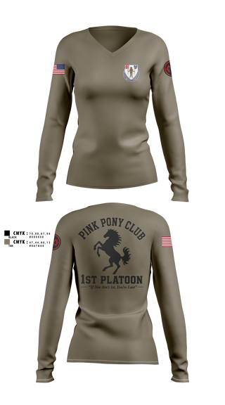 1/182 1st Platoon Women's Long Sleeve V-neck Shirt - 10