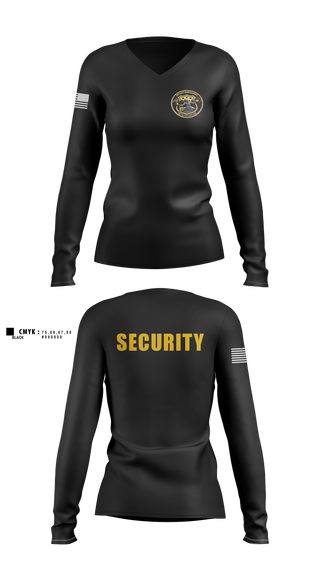 Detroit bodyguards protection unit Women's Long Sleeve V-neck Shirt - 3