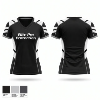 Womens Short Sleeve Vneck Shirt, Elite Pro Protection, , Teamtime, Team time, sublimation, custom sports apparel, team uniforms, spirit wear, spiritwear, sports uniforms, custom shirts, team store, custom team store, fundraiser sports, apparel fundraiser