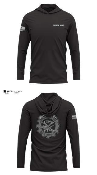 Long Sleeve Performance Shirt with hood, FMS 6, National Guard, Teamtime, Team time, sublimation, custom sports apparel, team uniforms, spirit wear, spiritwear, sports uniforms, custom shirts, team store, custom team store, fundraiser sports, apparel fundraiser
