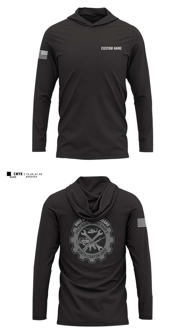 Long Sleeve Performance Shirt with hood, FMS 6, National Guard, Teamtime, Team time, sublimation, custom sports apparel, team uniforms, spirit wear, spiritwear, sports uniforms, custom shirts, team store, custom team store, fundraiser sports, apparel fundraiser