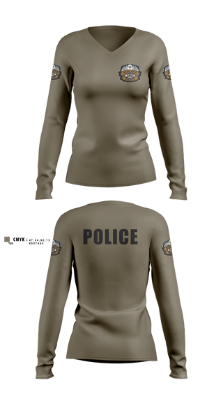 Womens Long Sleeve Vneck Shirt, Ashland PD, Police, Teamtime, Team time, sublimation, custom sports apparel, team uniforms, spirit wear, spiritwear, sports uniforms, custom shirts, team store, custom team store, fundraiser sports, apparel fundraiser