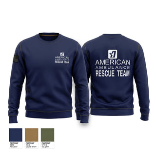 Crew Neck Sweatshirt, American Ambulance Rescue Team, EMS/EMT, Teamtime, Team time, sublimation, custom sports apparel, team uniforms, spirit wear, spiritwear, sports uniforms, custom shirts, team store, custom team store, fundraiser sports, apparel fundraiser
