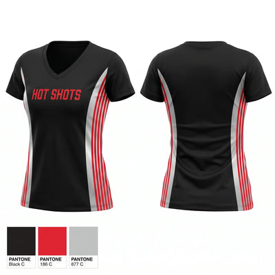 Hot Shots Women's Short Sleeve V-neck Shirt - 1