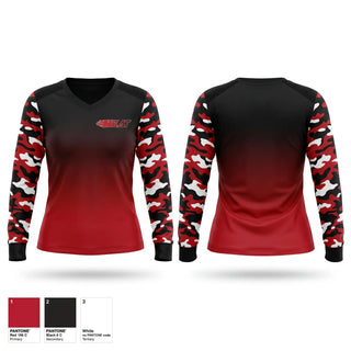 Womens Long Sleeve Vneck Shirt, HEAT, Softball, Teamtime, Team time, sublimation, custom sports apparel, team uniforms, spirit wear, spiritwear, sports uniforms, custom shirts, team store, custom team store, fundraiser sports, apparel fundraiser