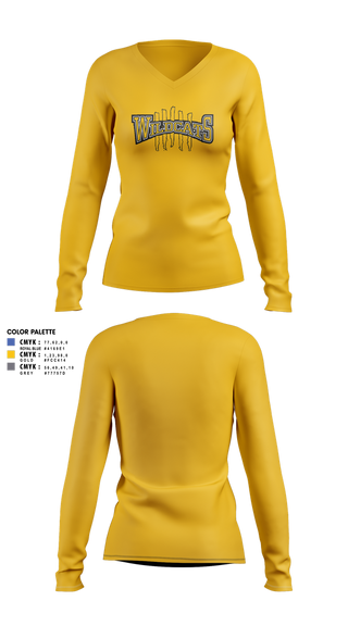 Womens Long Sleeve Vneck Shirt, Richwoods Cheer, Cheer, Teamtime, Team time, sublimation, custom sports apparel, team uniforms, spirit wear, spiritwear, sports uniforms, custom shirts, team store, custom team store, fundraiser sports, apparel fundraiser