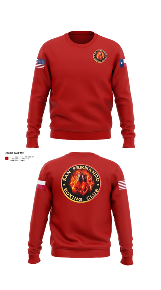 Crew Neck Sweatshirt, San Fernando Boxing Club, Spirit Store, Teamtime, Team time, sublimation, custom sports apparel, team uniforms, spirit wear, spiritwear, sports uniforms, custom shirts, team store, custom team store, fundraiser sports, apparel fundraiser