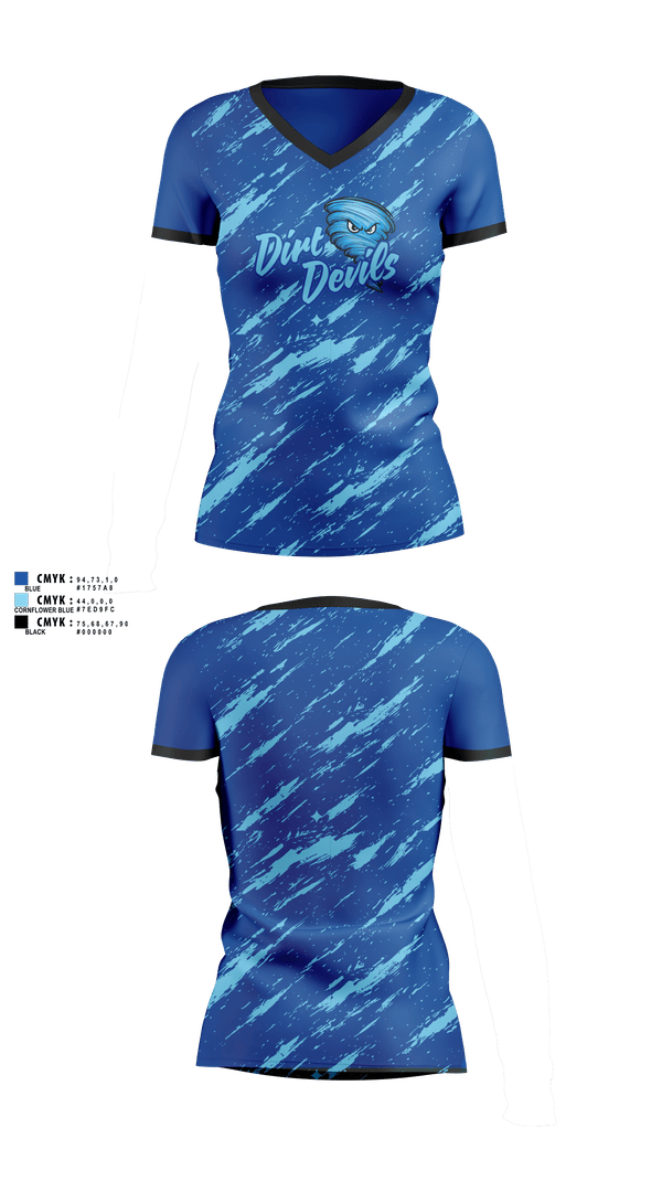Womens Short Sleeve Vneck Shirt, Dirt Devils, Softball, Teamtime, Team time, sublimation, custom sports apparel, team uniforms, spirit wear, spiritwear, sports uniforms, custom shirts, team store, custom team store, fundraiser sports, apparel fundraiser
