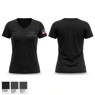 Womens Short Sleeve Vneck Shirt, Fairhope Police Department, Police, Teamtime, Team time, sublimation, custom sports apparel, team uniforms, spirit wear, spiritwear, sports uniforms, custom shirts, team store, custom team store, fundraiser sports, apparel fundraiser