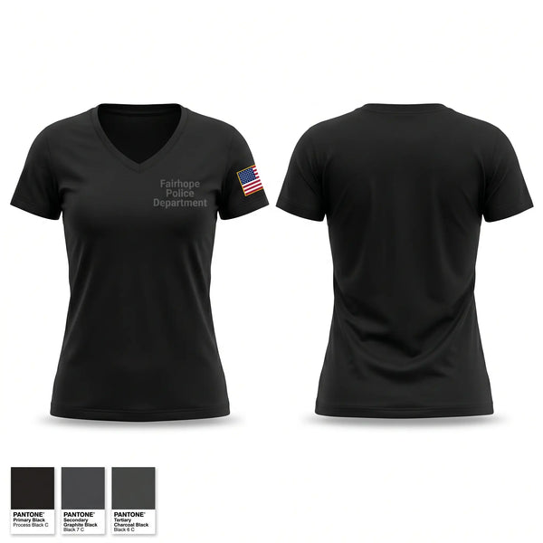 Womens Short Sleeve Vneck Shirt, Fairhope Police Department, Police, Teamtime, Team time, sublimation, custom sports apparel, team uniforms, spirit wear, spiritwear, sports uniforms, custom shirts, team store, custom team store, fundraiser sports, apparel fundraiser