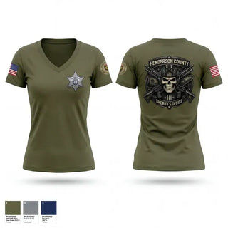 Womens Short Sleeve Vneck Shirt, Henderson County Sheriff’s Office, Police, Teamtime, Team time, sublimation, custom sports apparel, team uniforms, spirit wear, spiritwear, sports uniforms, custom shirts, team store, custom team store, fundraiser sports, apparel fundraiser