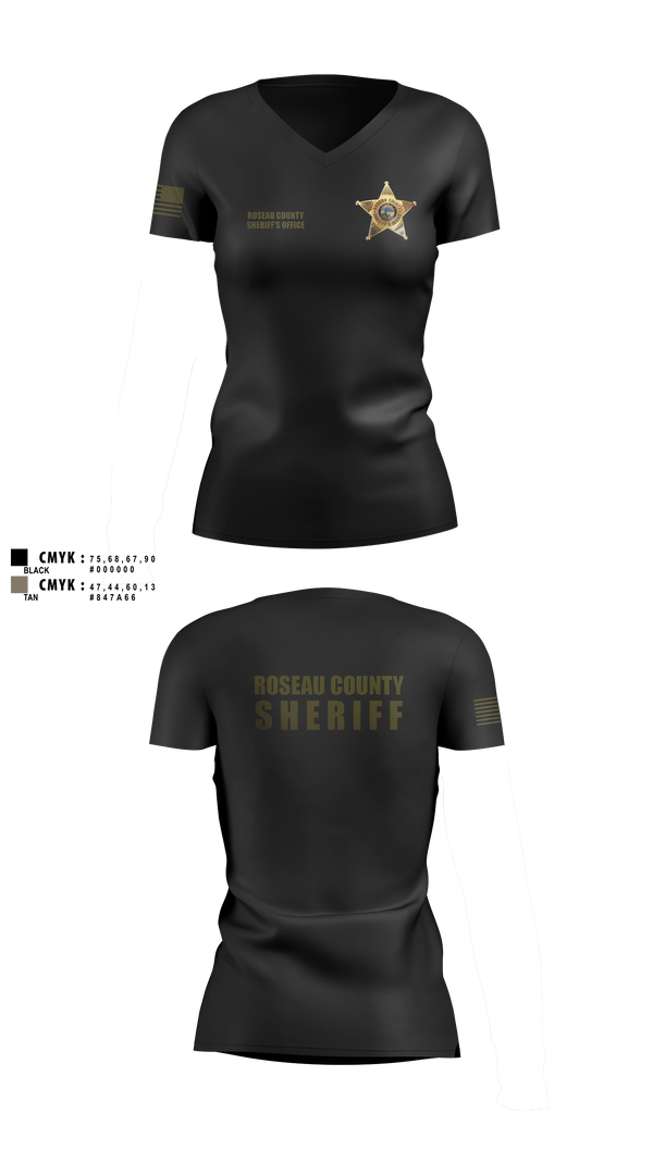 Womens Short Sleeve Vneck Shirt, Roseau County Sheriff’s Office, Police, Teamtime, Team time, sublimation, custom sports apparel, team uniforms, spirit wear, spiritwear, sports uniforms, custom shirts, team store, custom team store, fundraiser sports, apparel fundraiser