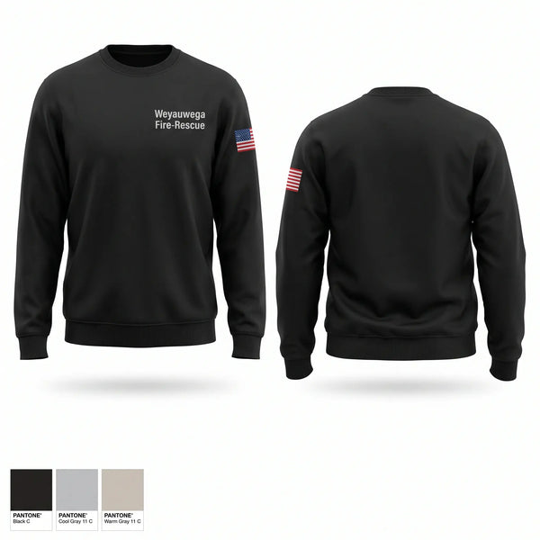 Crew Neck Sweatshirt, Weyauwega Fire/Rescue, Fire Department, Teamtime, Team time, sublimation, custom sports apparel, team uniforms, spirit wear, spiritwear, sports uniforms, custom shirts, team store, custom team store, fundraiser sports, apparel fundraiser