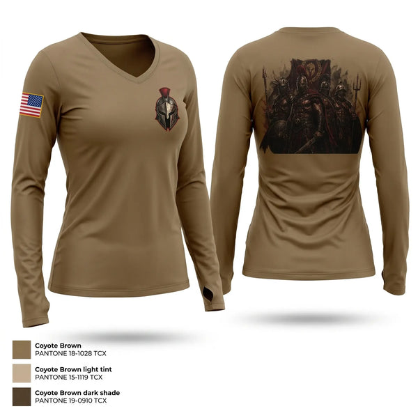 Womens Long Sleeve Vneck Shirt, Gladiators, Army, Teamtime, Team time, sublimation, custom sports apparel, team uniforms, spirit wear, spiritwear, sports uniforms, custom shirts, team store, custom team store, fundraiser sports, apparel fundraiser