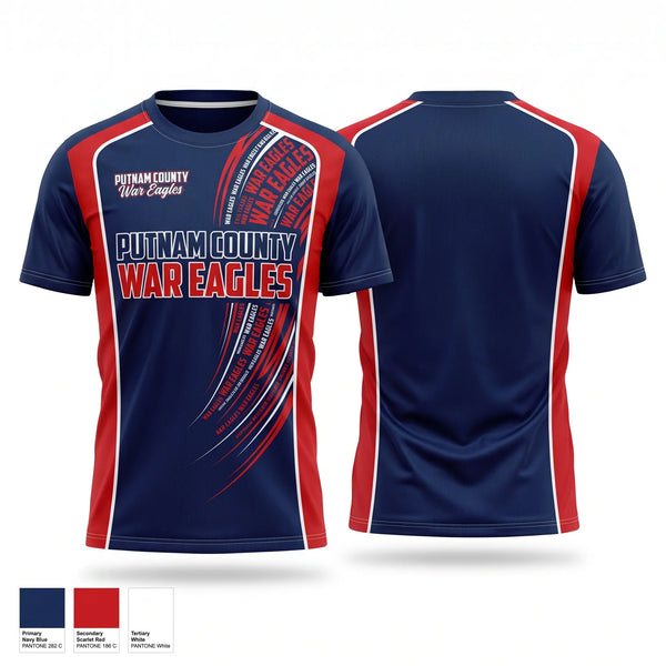 Soft Poly Tee Cotton Like Feel, PUTNAM COUNTY War Eagles, Men's Basketball, Teamtime, Team time, sublimation, custom sports apparel, team uniforms, spirit wear, spiritwear, sports uniforms, custom shirts, team store, custom team store, fundraiser sports, apparel fundraiser
