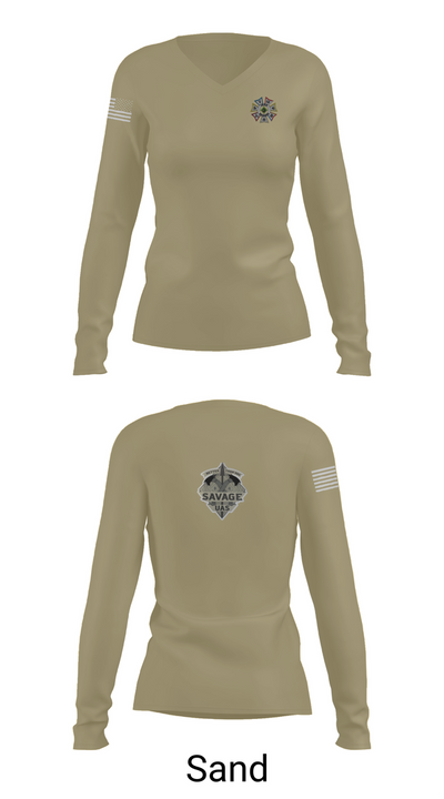 4-10 CAV 3 ABCT 4 ID 79547032 Women's Long Sleeve V-neck Shirt - 97
