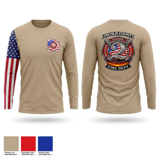 Long Sleeve Performance Shirt, Lincoln County fire department station 2, Fire Department, Teamtime, Team time, sublimation, custom sports apparel, team uniforms, spirit wear, spiritwear, sports uniforms, custom shirts, team store, custom team store, fundraiser sports, apparel fundraiser