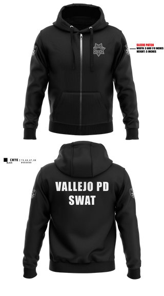 Vallejo PD SWAT Zip Hoodie - 4