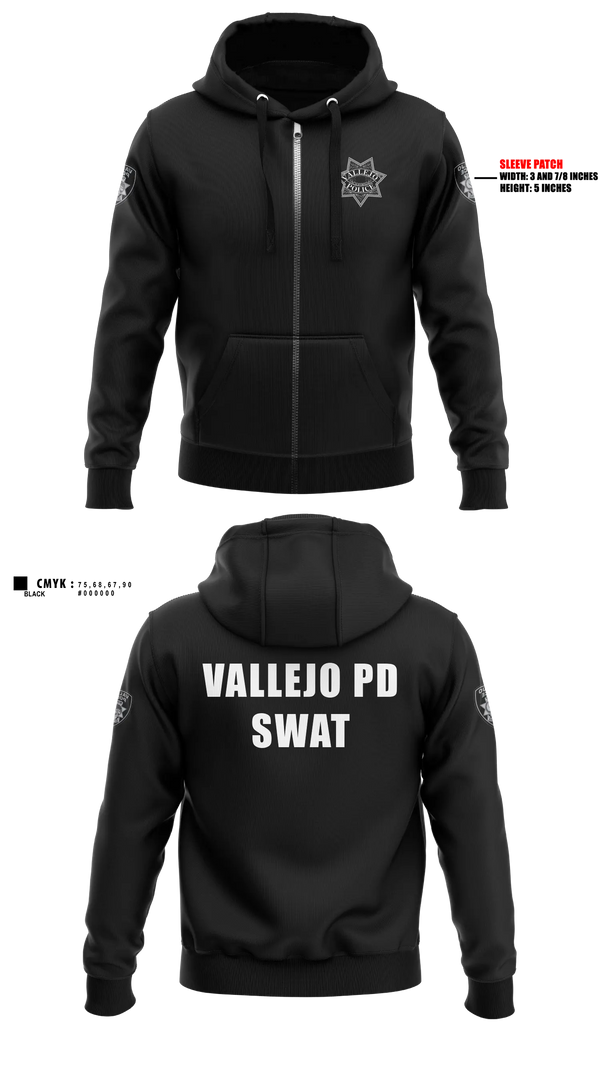 Vallejo PD SWAT Zip Hoodie - 4