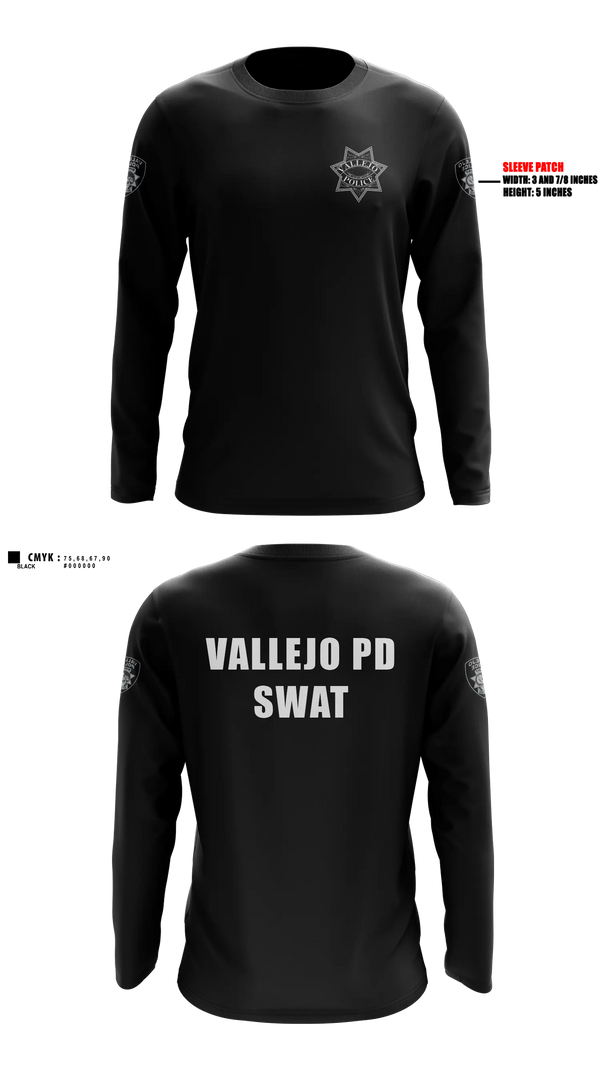 Vallejo PD SWAT Long Sleeve Performance Shirt - 3