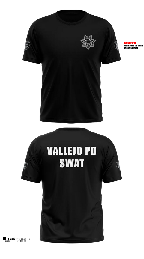 Vallejo PD SWAT Old School Cotton Feel Shirt - 3