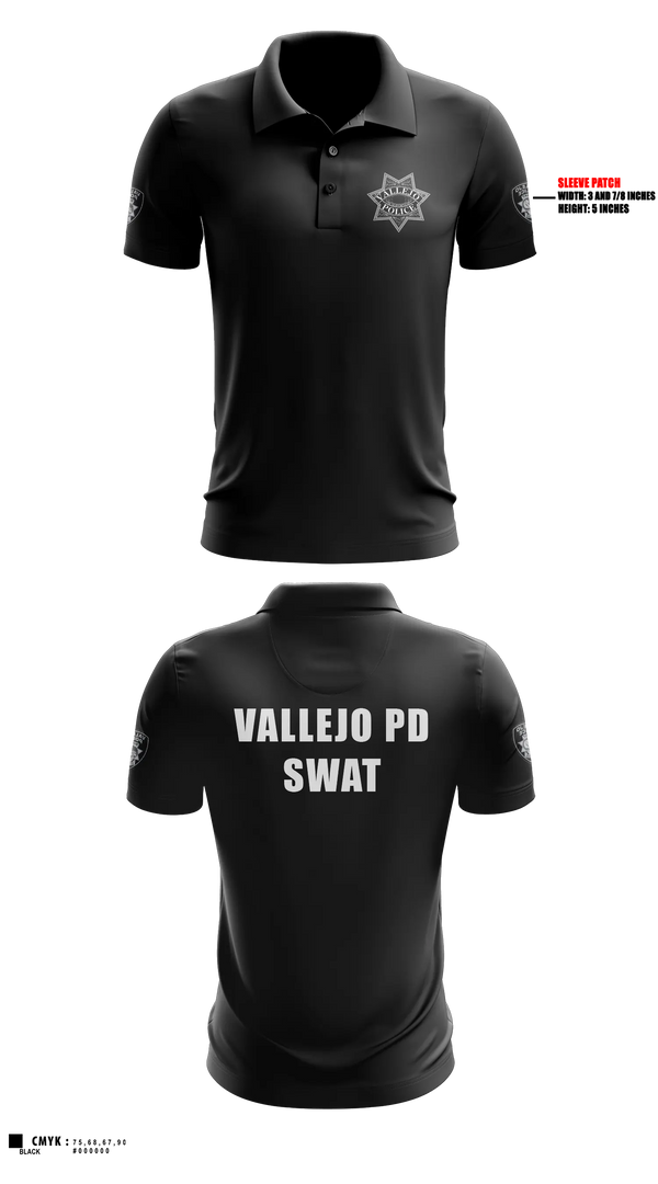 Vallejo PD SWAT Short Sleeve Performance Polo - 3