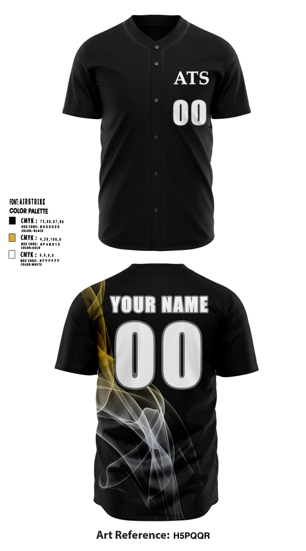 ALL THE SMOKE Full Button Baseball Jersey - 5