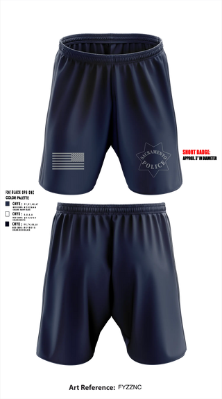 Sacramento Police Marine Unit Athletic Shorts With Pockets - 5