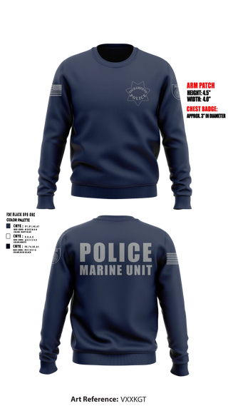 Sacramento Police Marine Unit Crew Neck Sweatshirt - 5