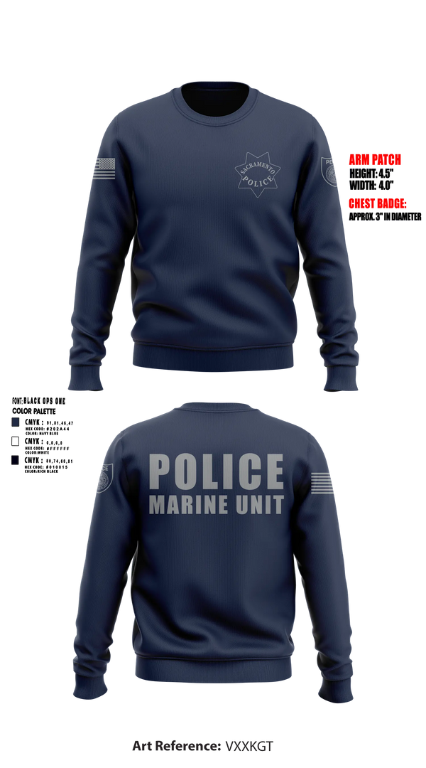 Sacramento Police Marine Unit Crew Neck Sweatshirt - 5