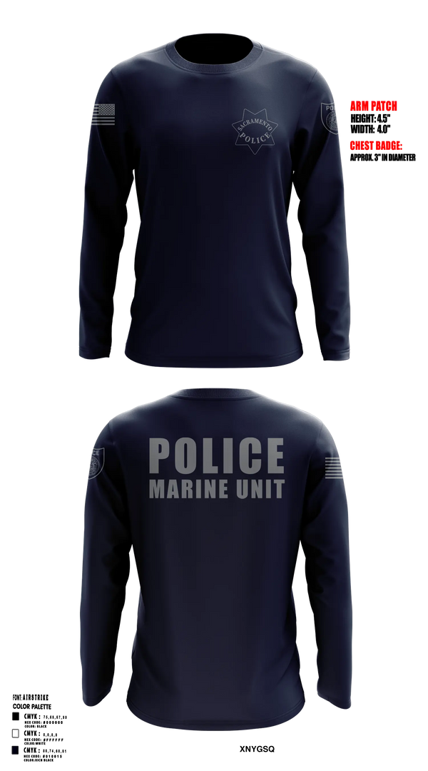 Sacramento Police Marine Unit Long Sleeve Performance Shirt - 5